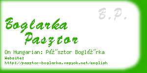 boglarka pasztor business card